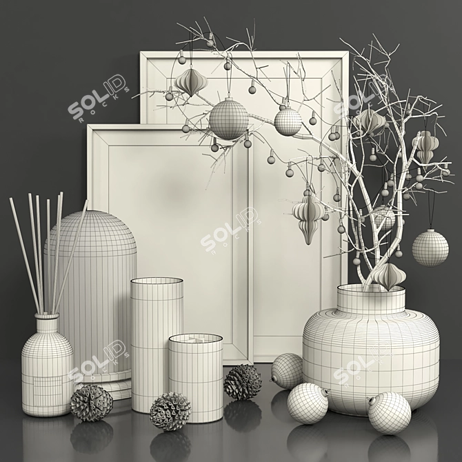 Festive Holiday Decor Set 3D model image 5