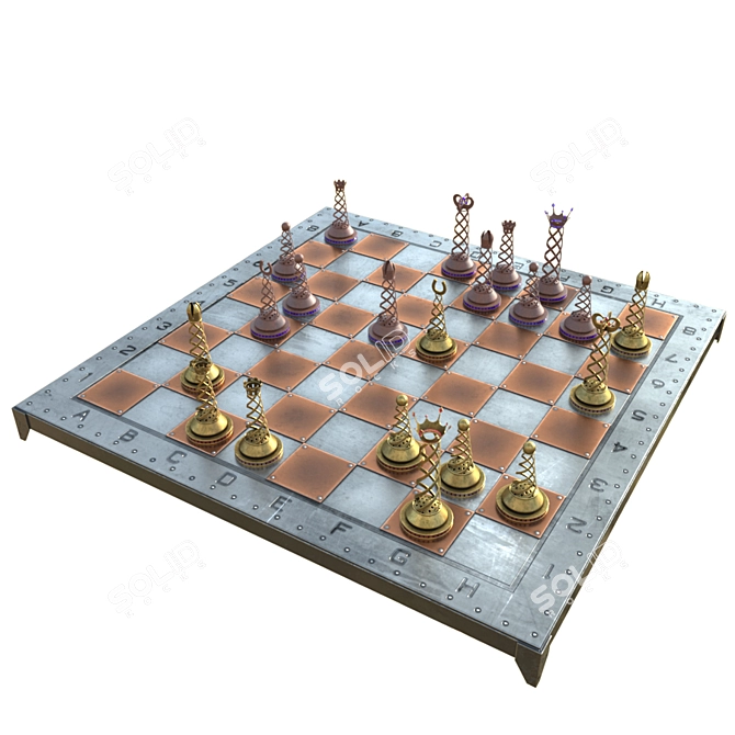 Classic Chess Set: 315mm x 315mm 3D model image 1