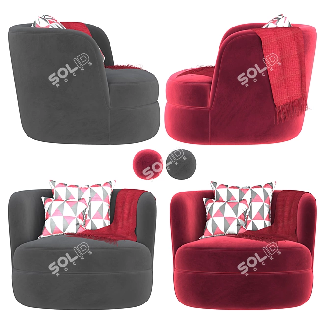 Stylish 2015 Armchair: Perfect for Any Room 3D model image 2