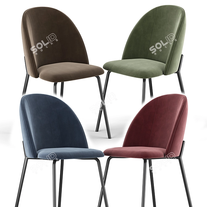 Cloyd Upholstered Side Chair: Classic Elegance for Your Home 3D model image 2