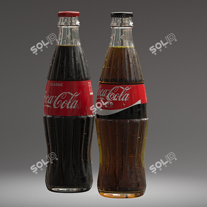 Classic Coca-Cola Glass Bottle 0.5L 3D model image 2