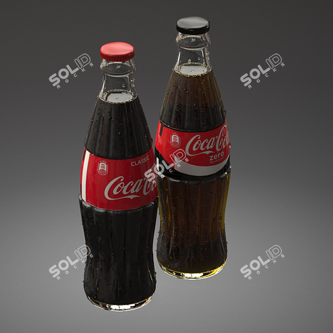 Classic Coca-Cola Glass Bottle 0.5L 3D model image 4