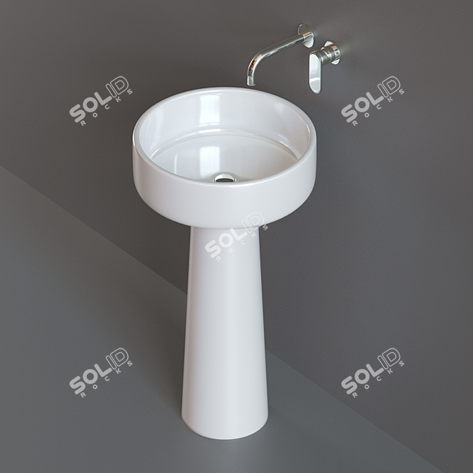 Flaminia Bonola Washbasin with Mixer 3D model image 1
