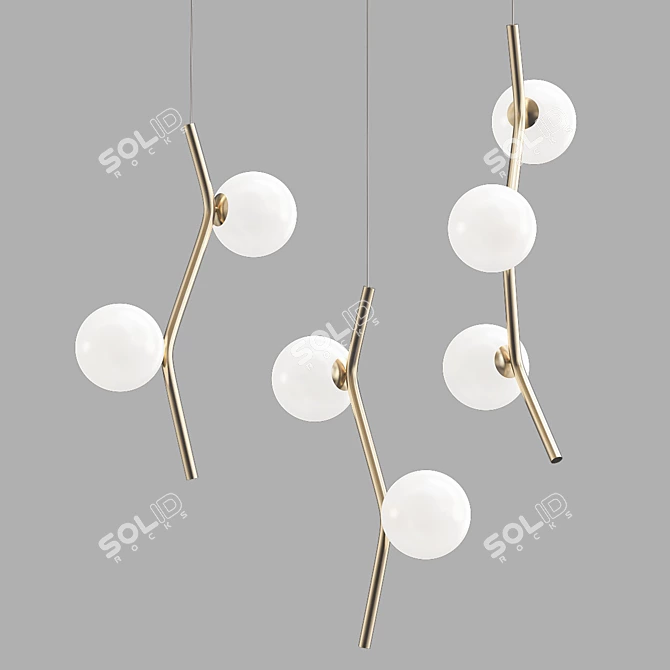 Title: Copper Globe Pendant Lights 3D model image 1