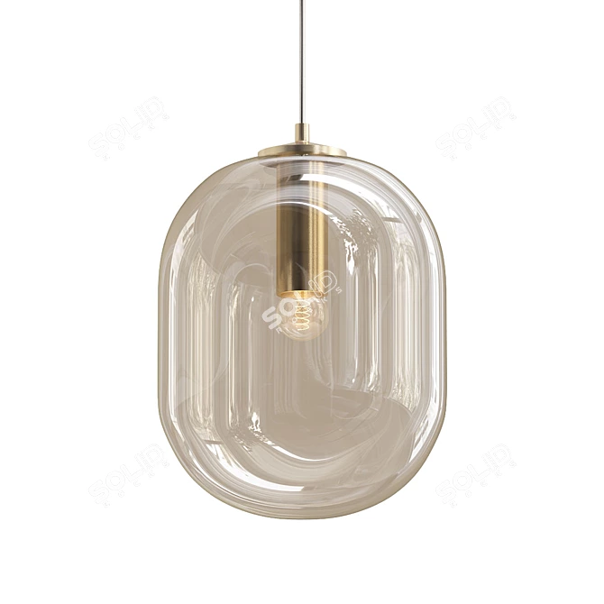Tinted Glass Pendant Light Collection 3D model image 2