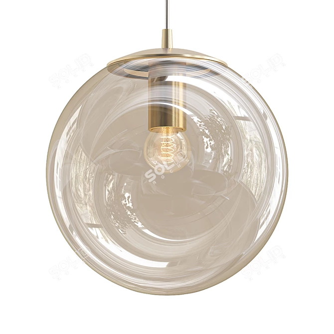 Tinted Glass Pendant Light Collection 3D model image 4