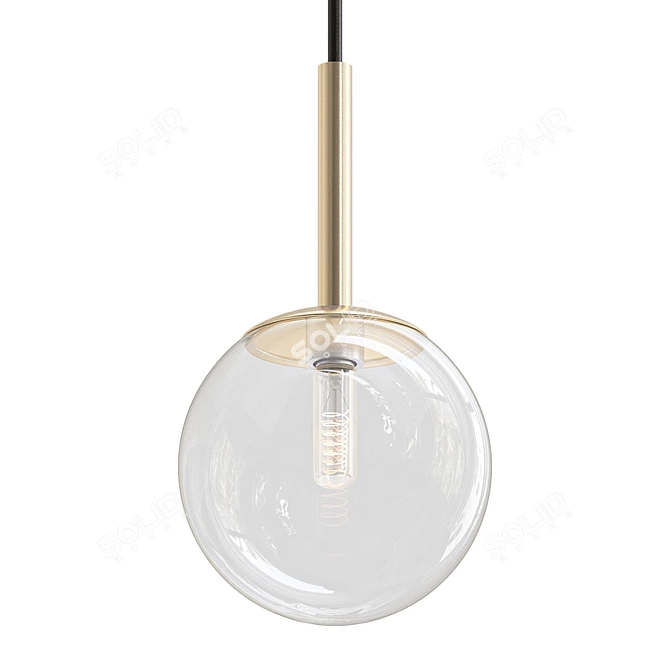 Modern Glass Ball Pendant Light 3D model image 2