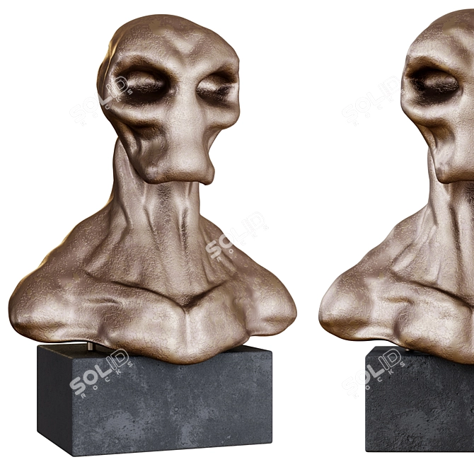 Elegant Bust Sculpture 3D model image 1