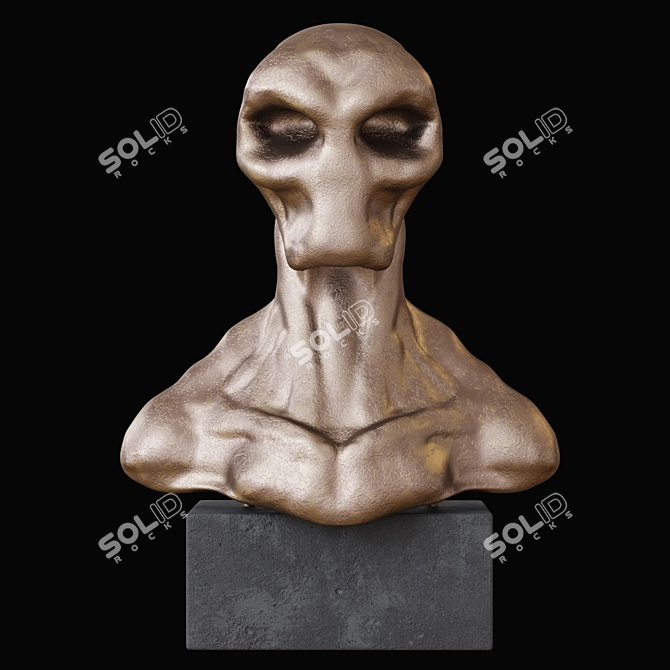 Elegant Bust Sculpture 3D model image 2