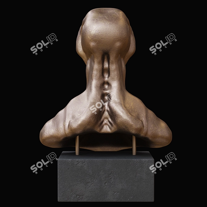 Elegant Bust Sculpture 3D model image 3