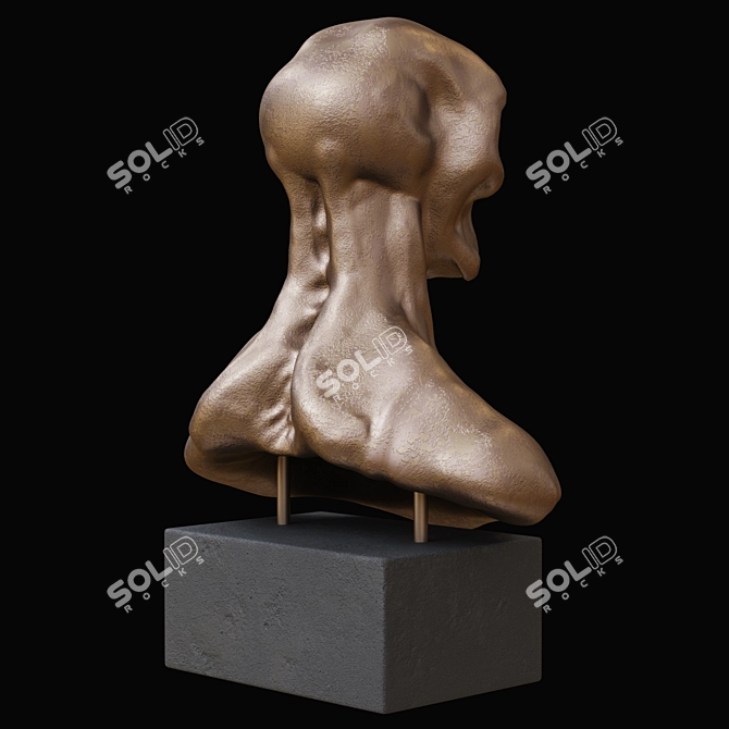 Elegant Bust Sculpture 3D model image 4
