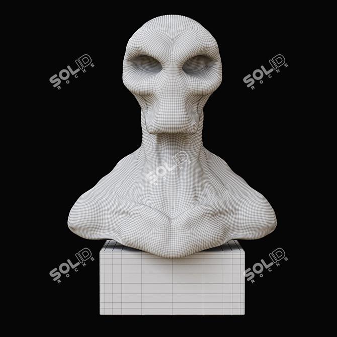 Elegant Bust Sculpture 3D model image 5