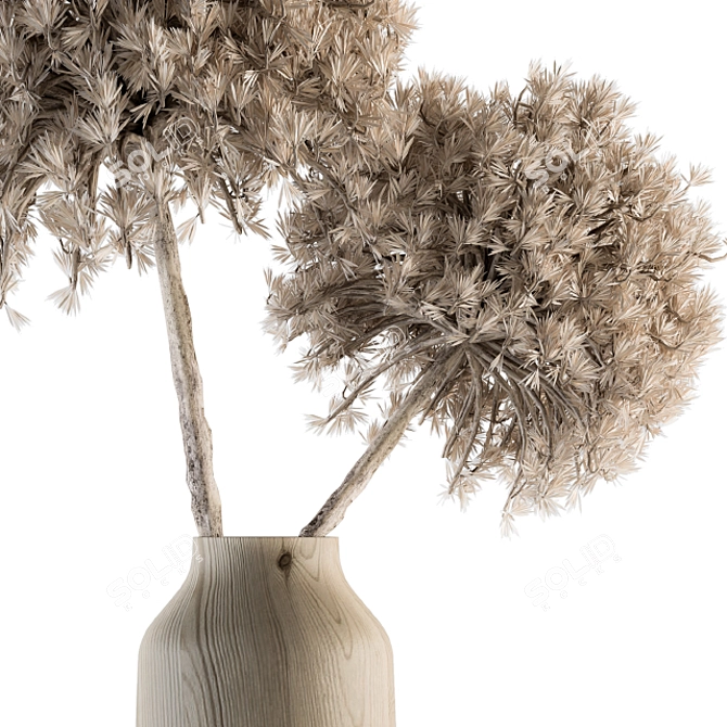 Nature's Delight Dried Plant Bouquet 3D model image 2