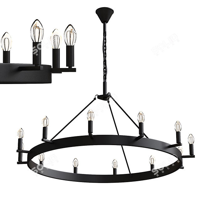 Regal Castle Chandelier 3D model image 3