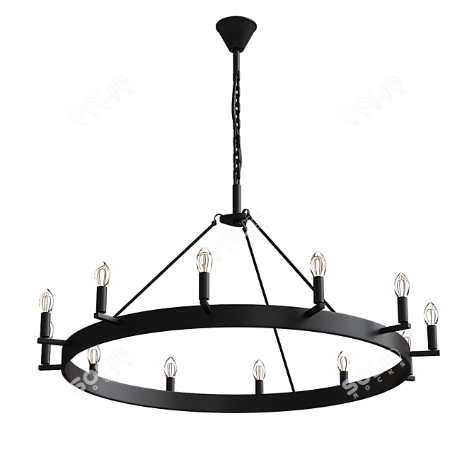 Regal Castle Chandelier 3D model image 4