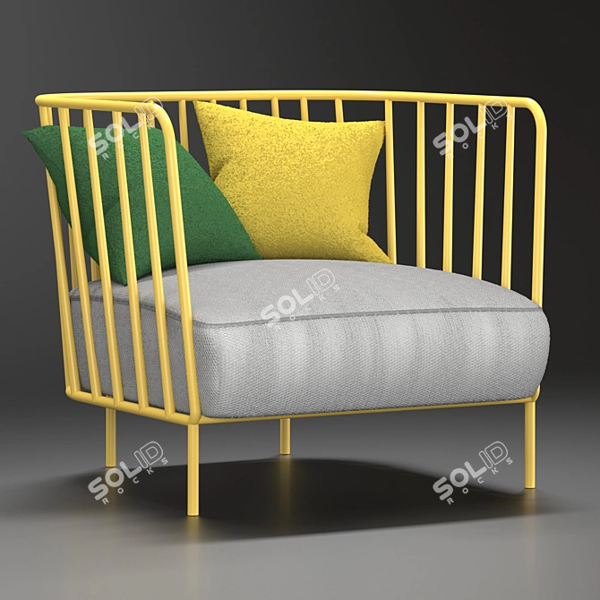 Contemporary Diabla Accent Chair 3D model image 1