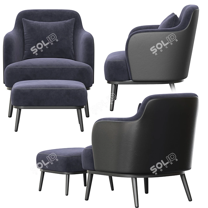  Stylish Leslie Armchair: Modern Design & Maximum Comfort 3D model image 2