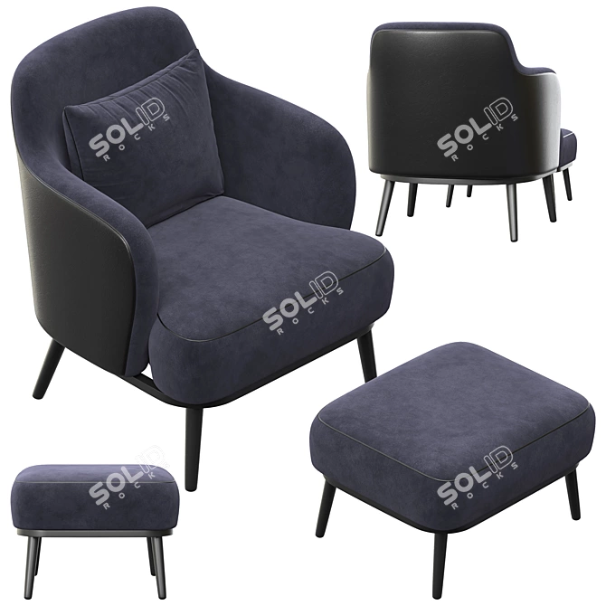  Stylish Leslie Armchair: Modern Design & Maximum Comfort 3D model image 3