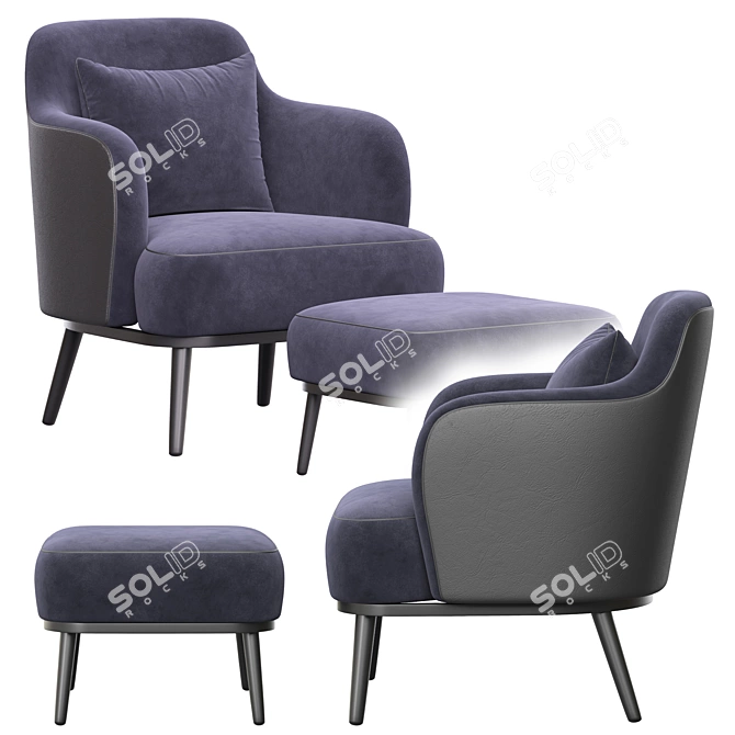  Stylish Leslie Armchair: Modern Design & Maximum Comfort 3D model image 4