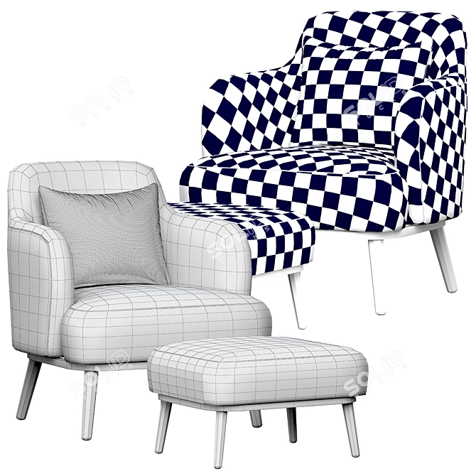  Stylish Leslie Armchair: Modern Design & Maximum Comfort 3D model image 5