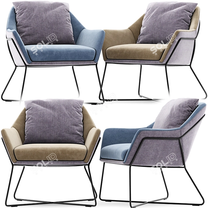 Beth Accent Armchair: Elegant and Comfortable 3D model image 2