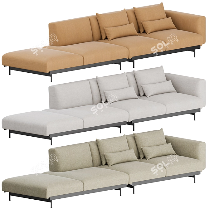 Muuto IN SITU 4-Seater Sofa: Versatile Modular Design 3D model image 1