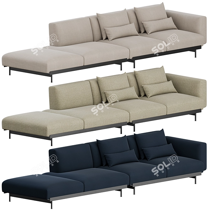 Muuto IN SITU 4-Seater Sofa: Versatile Modular Design 3D model image 2