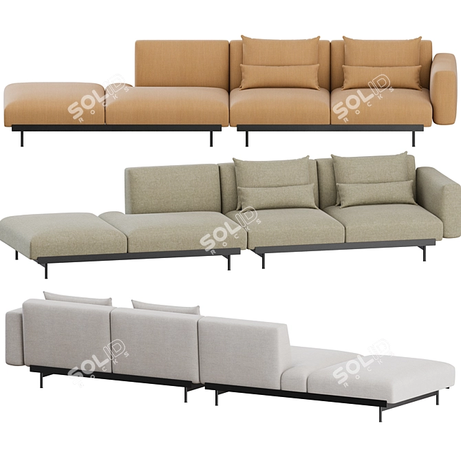 Muuto IN SITU 4-Seater Sofa: Versatile Modular Design 3D model image 3