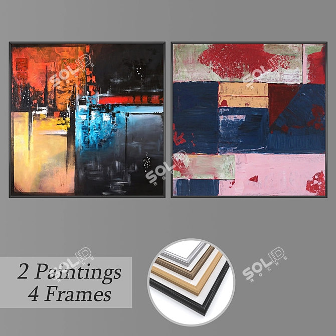 Elegant Wall Art Set 3D model image 1