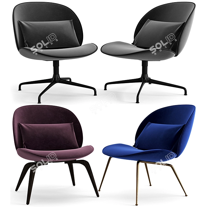 Sleek and Modern Gubi Chair 3D model image 1