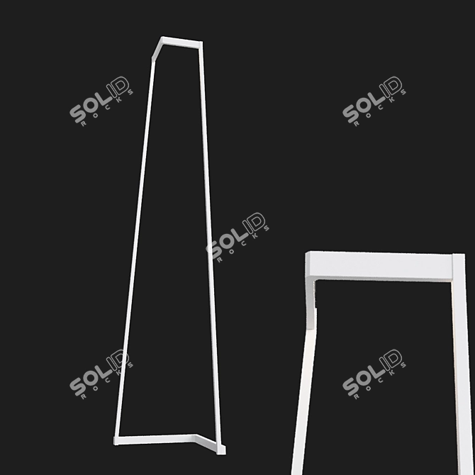 Minimalist White Metal Floor Lamp 3D model image 1