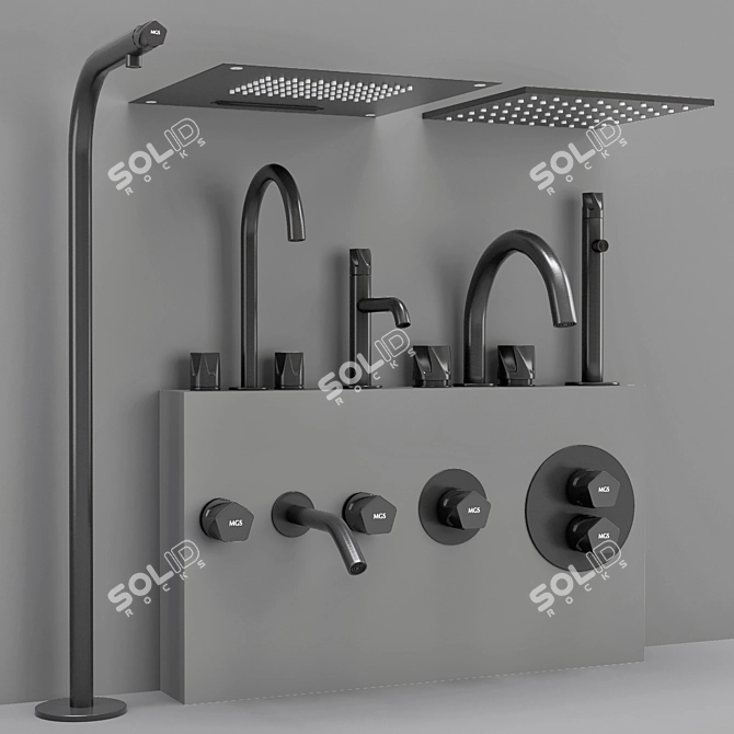 Stylish MGS Milano Penta Faucet 3D model image 2