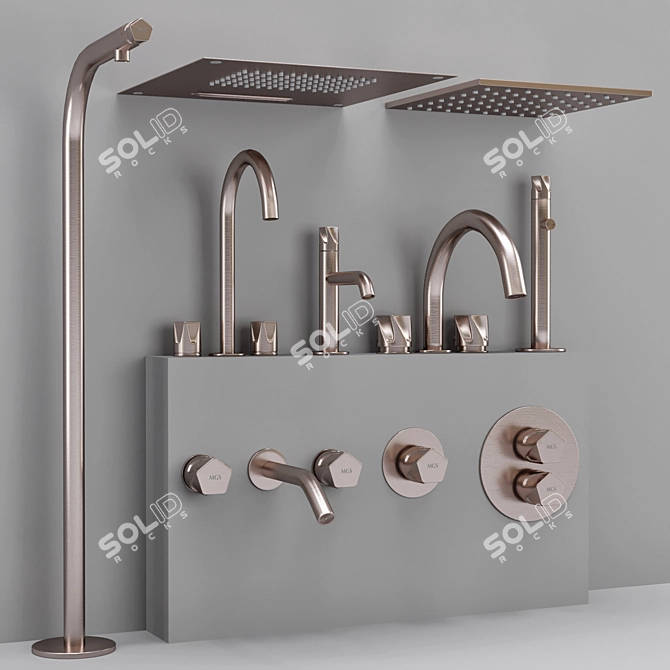 Stylish MGS Milano Penta Faucet 3D model image 3