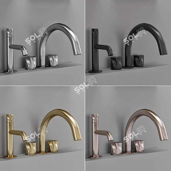 Stylish MGS Milano Penta Faucet 3D model image 5