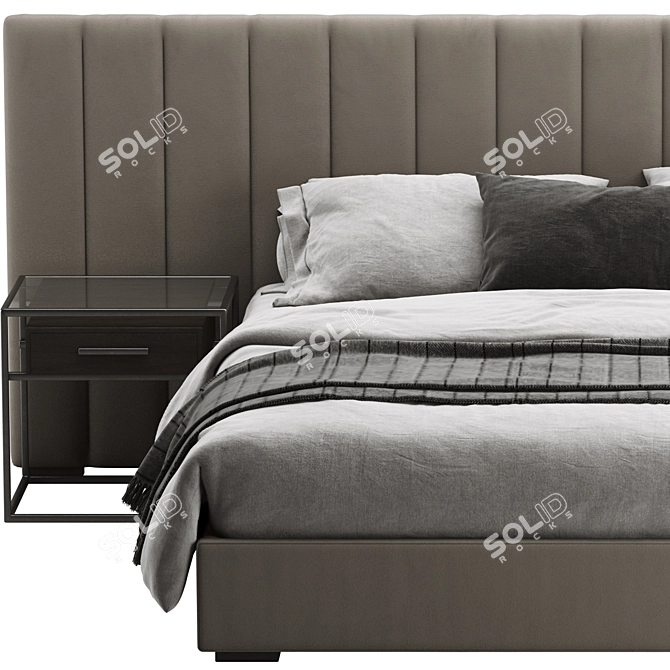 Modern Modena Bed: Sleek Design and Superior Comfort 3D model image 2