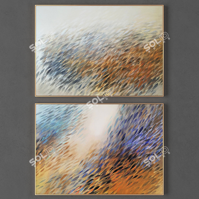 Dual Frames: 1000x713mm & 2200x2200 Textures 3D model image 1