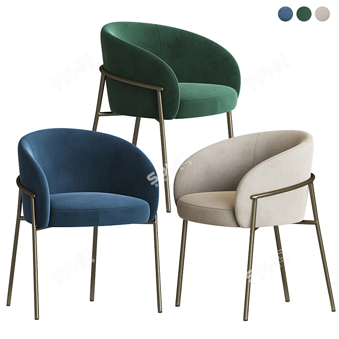 Luxuriously Chic Rimo Dining Chair 3D model image 1