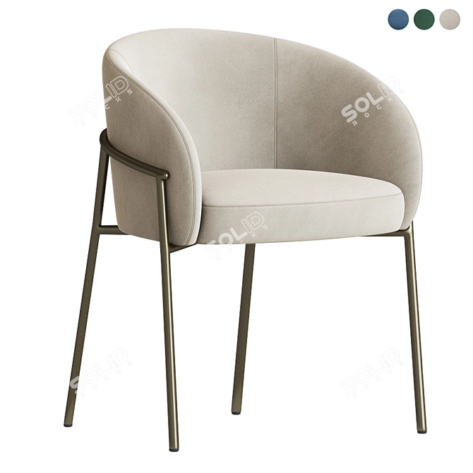 Luxuriously Chic Rimo Dining Chair 3D model image 3