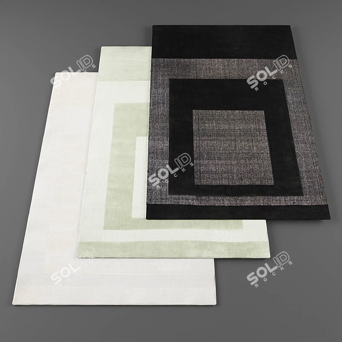 Random Assortment of 4 Carpets 3D model image 1