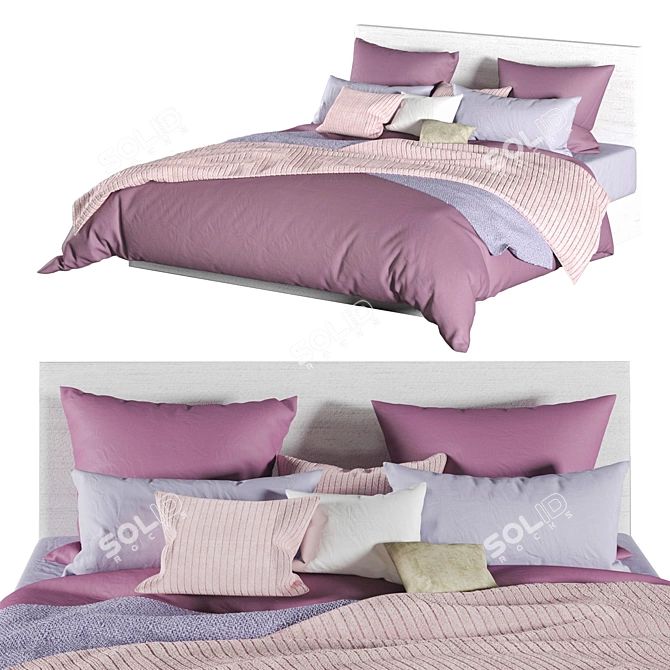 Meridiani Pink BARDÒ Contemporary Bed 3D model image 2