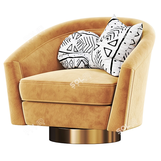 Elegant Swivel Armchair with 360° Rotation 3D model image 1