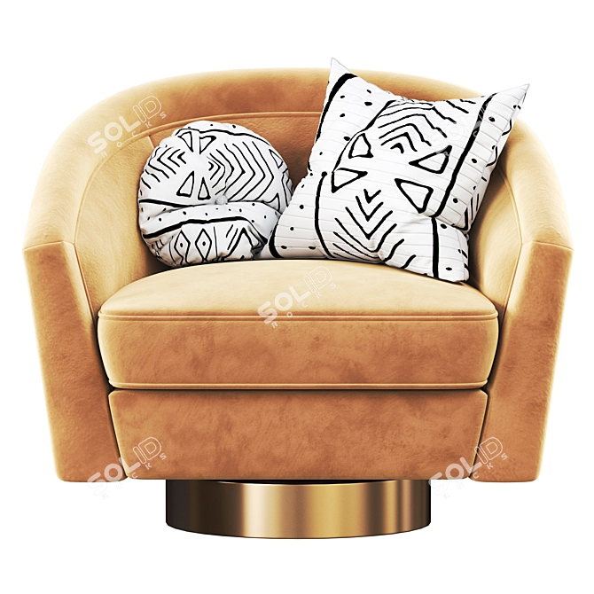 Elegant Swivel Armchair with 360° Rotation 3D model image 2