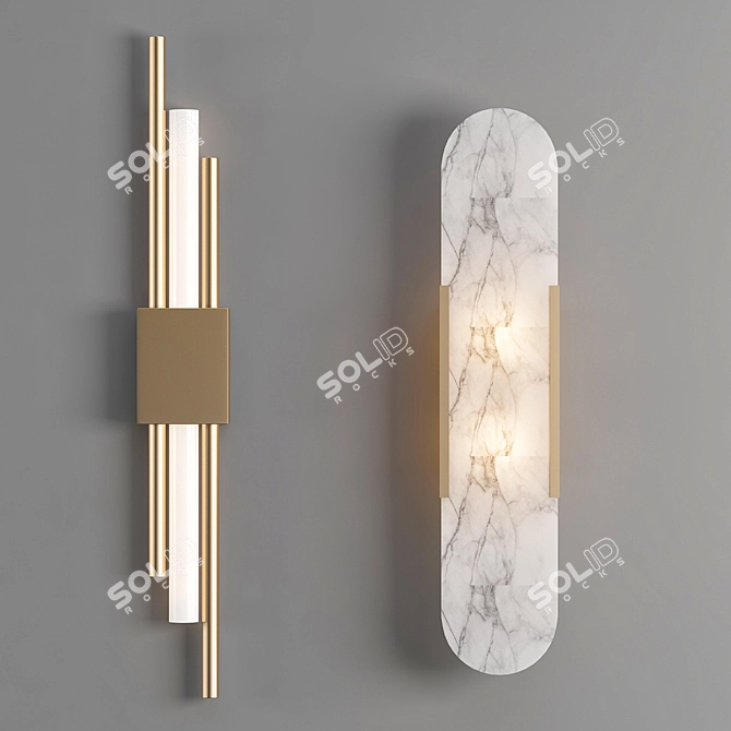 Elegant Vb Sconce Set 3D model image 1