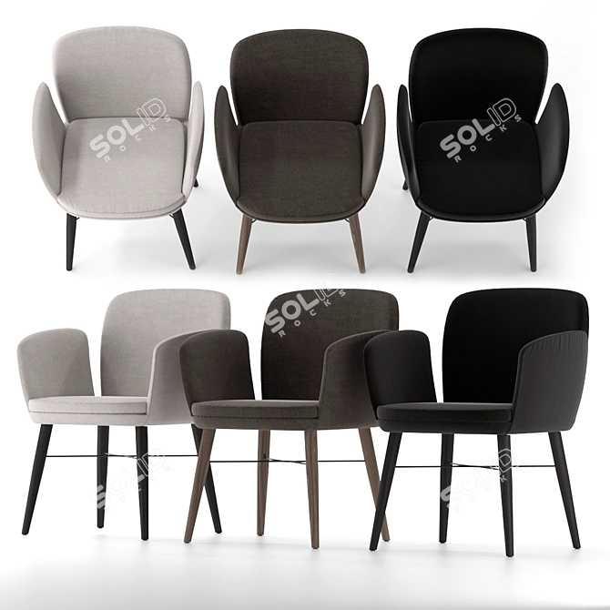 Sleek Millimeter Chair 3D model image 2