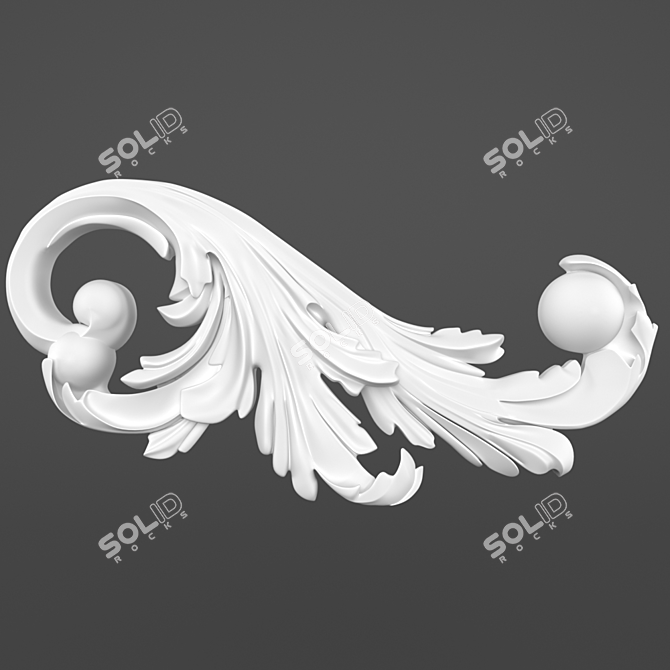 Carved ornament for elegant decor 3D model image 1