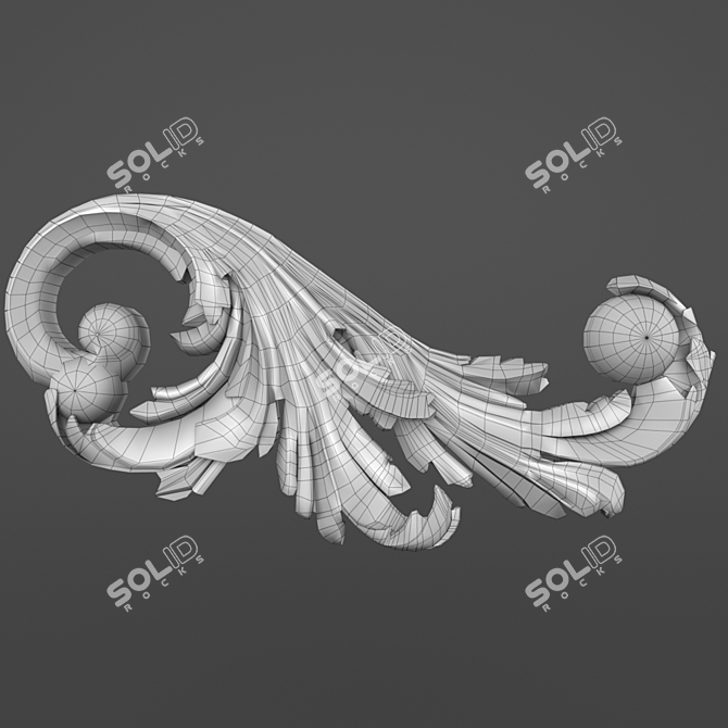 Carved ornament for elegant decor 3D model image 2