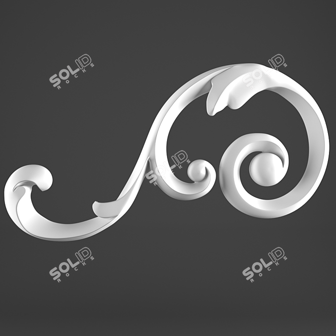 Carved Ornamental Accent: Elegant Wall, Ceiling, Arch, Door Decoration 3D model image 1