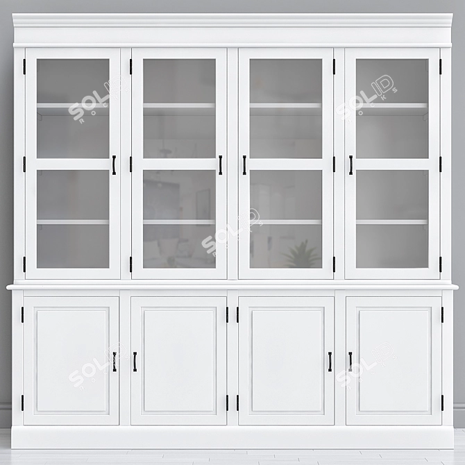 Elegant French Kitchen Cabinet 3D model image 1