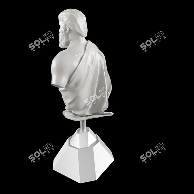 Elegant Roman Sculpture with Modern Base 3D model image 3