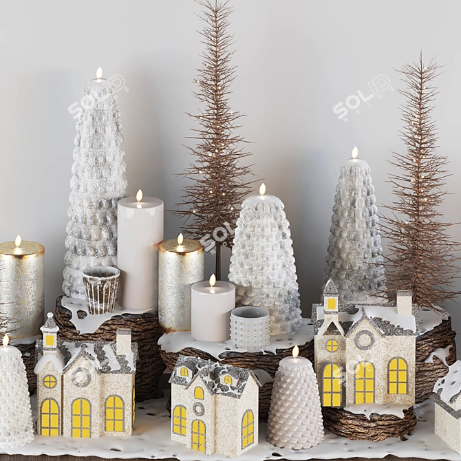 Festive Holiday Decor Set 3D model image 6